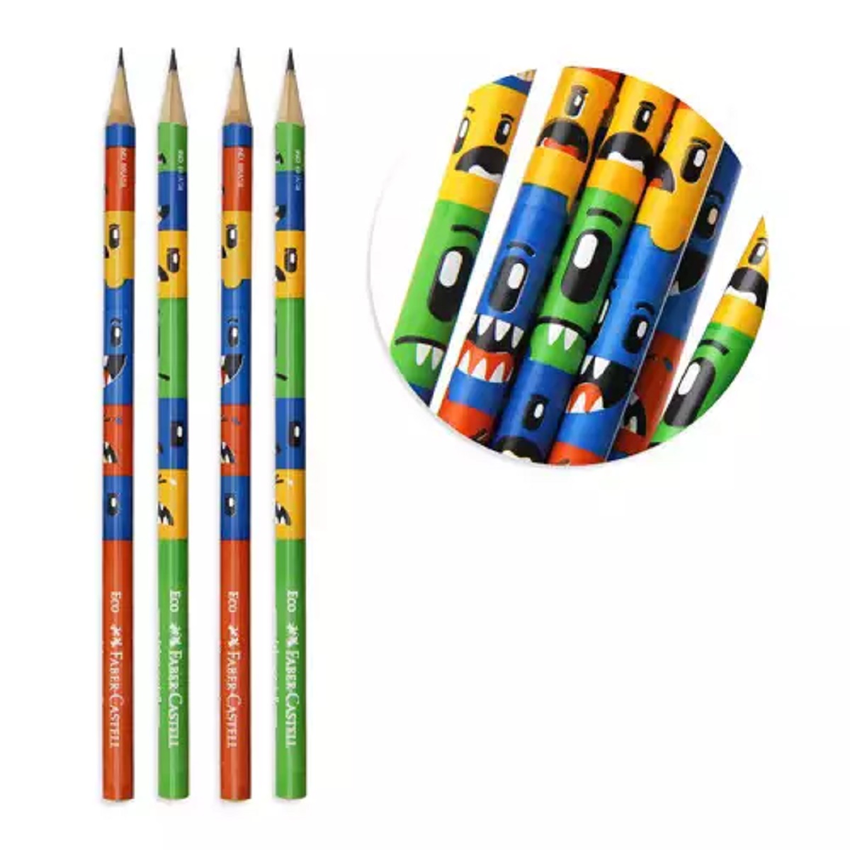 Kit Lápis de Escrever Faber-Castell Laranja Monster Puzzle C/20 Unidades - Imagem 3