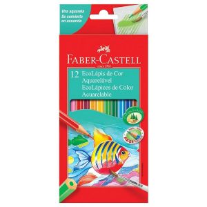 Lápis de Cor FABER-CASTELL Aquarelável 12 Cores