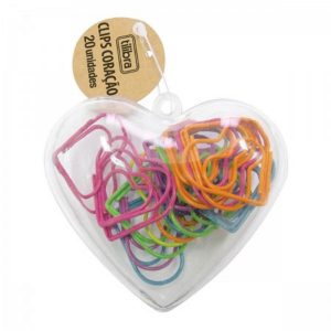 Clips TILIBRA Colorido em Forma de Coração 20 Uni