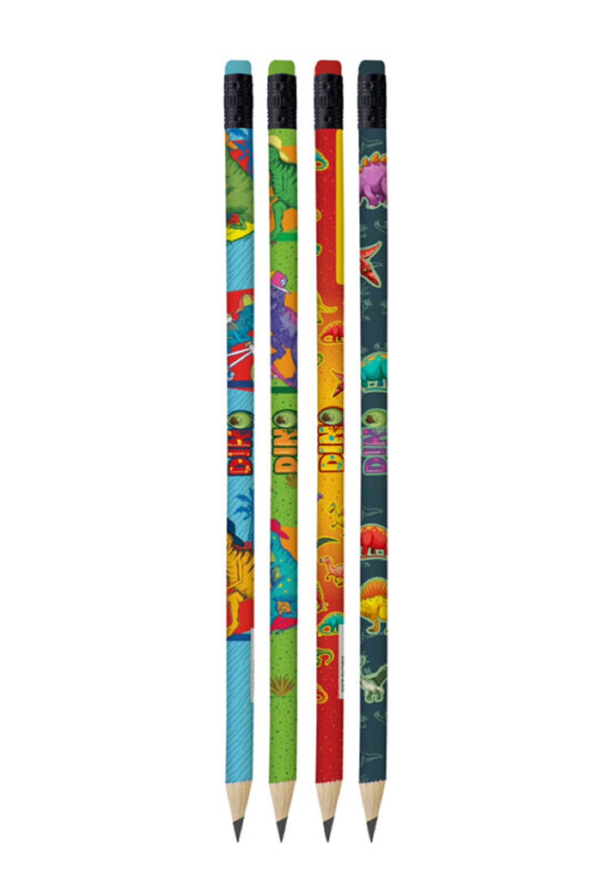 Kit Lápis de Escrever TRIS Dino Collection C/4 Estampas