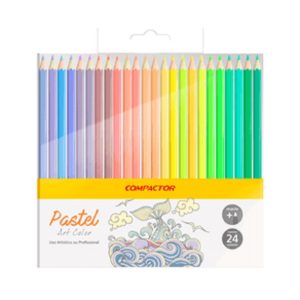 Lápis de Cor COMPACTOR 24 Cores Pastel Art-Color