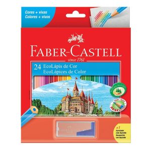 Lápis de Cor FABER-CASTELL 24 Cores e Apontador C/ Depósito